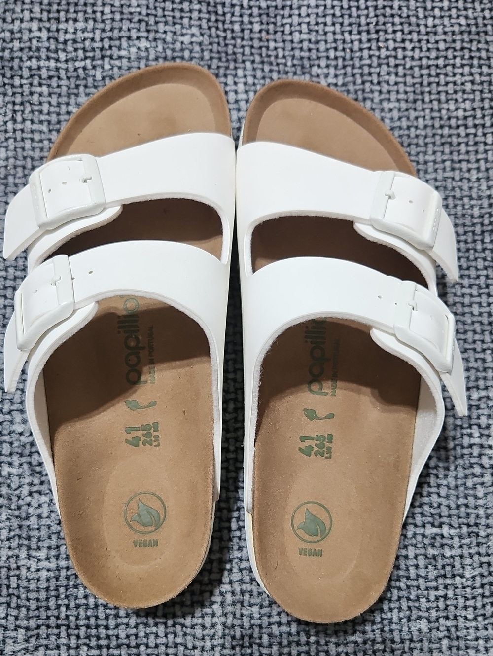 Birkenstock White Vegan Double-Buckle Sandals